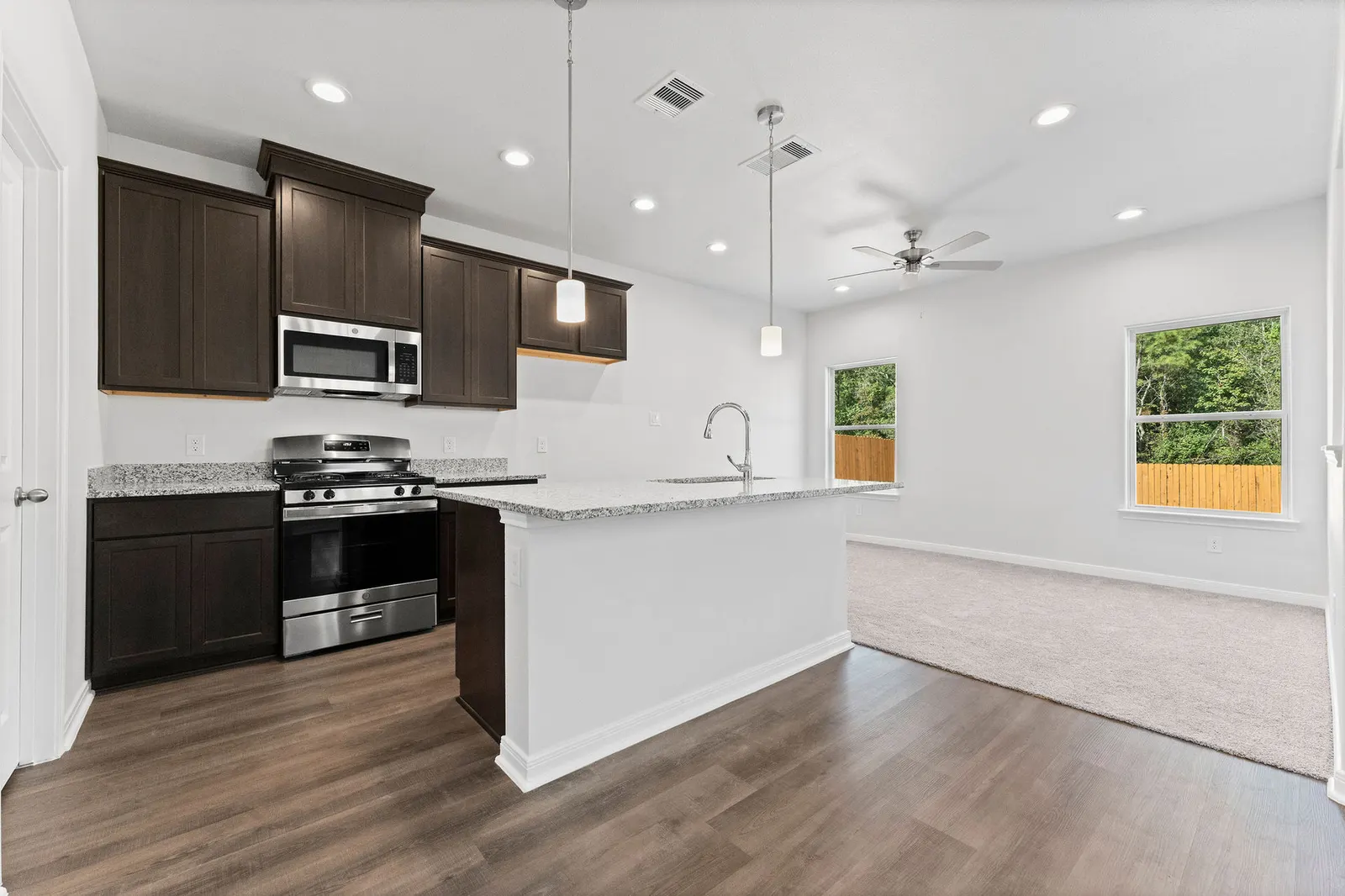 Kitchen open to the living area