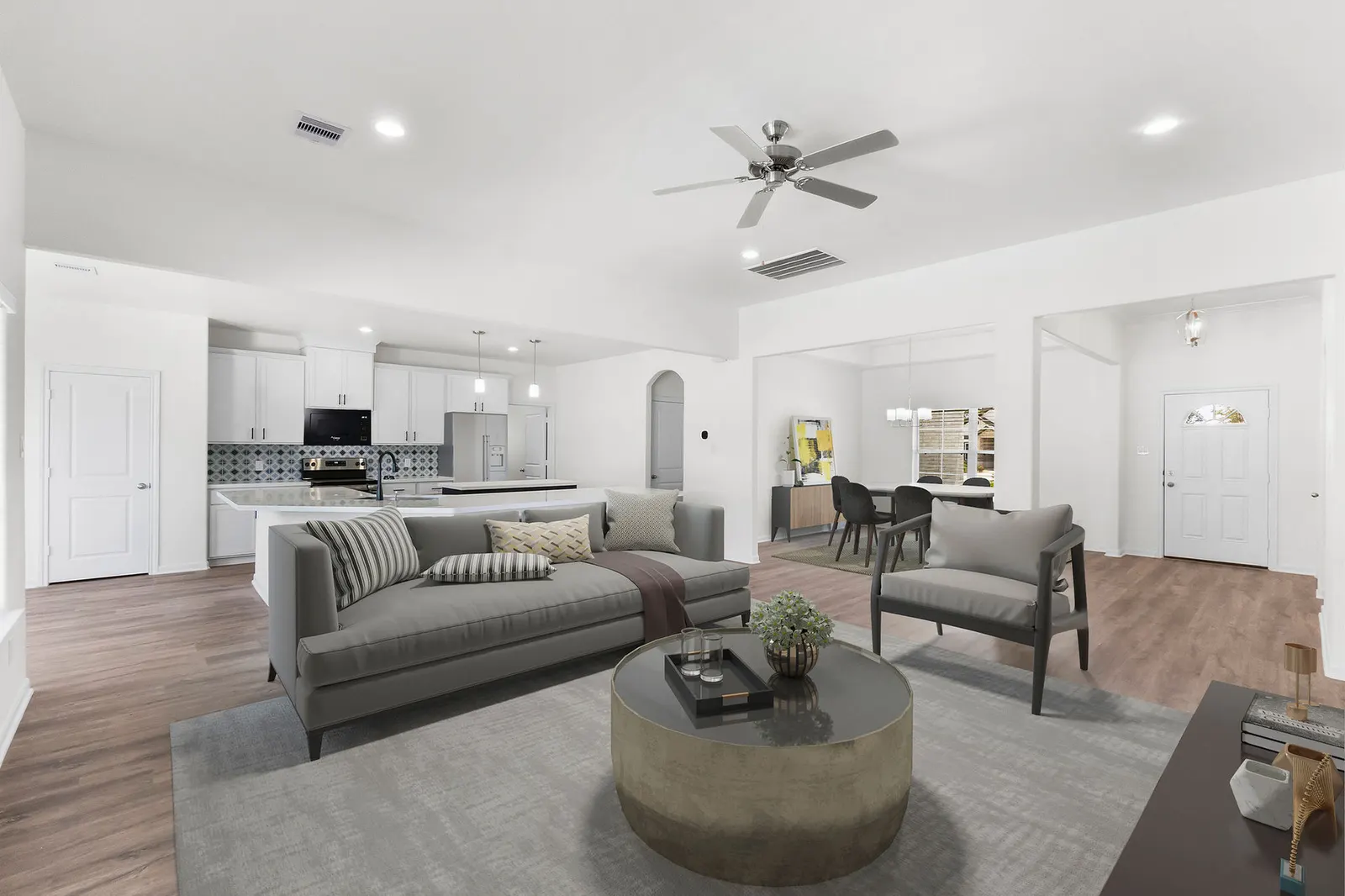 open concept living room